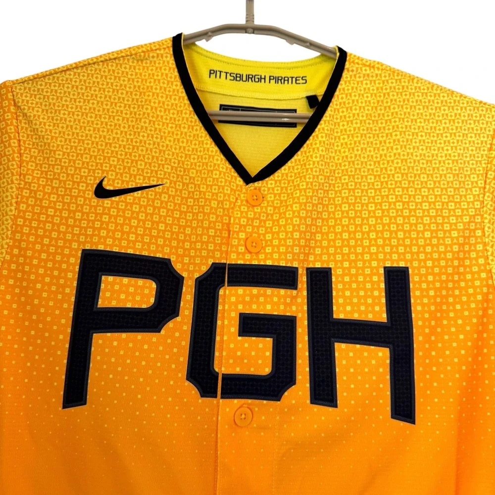 Nike Pittsburgh Pirates City Connect MLB Jersey Large‎ Gold Black T770-01O1 NEW